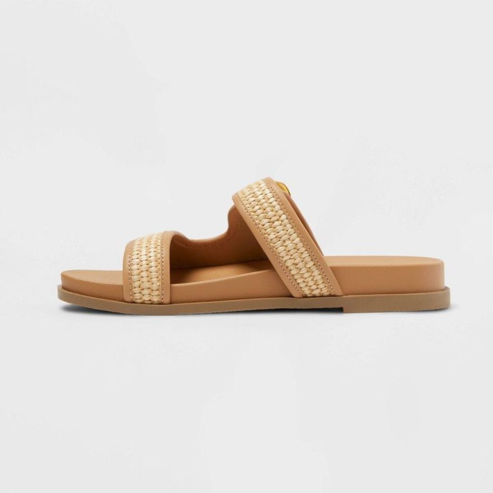 Women’s Meg Sandals with Memory Foam Insole - A New Day Beige 9 - Picture 2 of 4